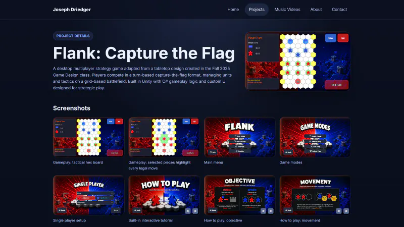 Project detail page with screenshot gallery