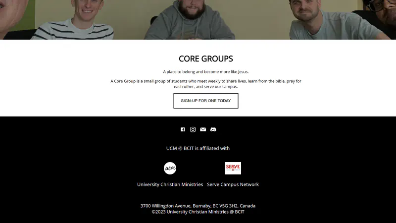 Core groups sign-up and affiliated organizations